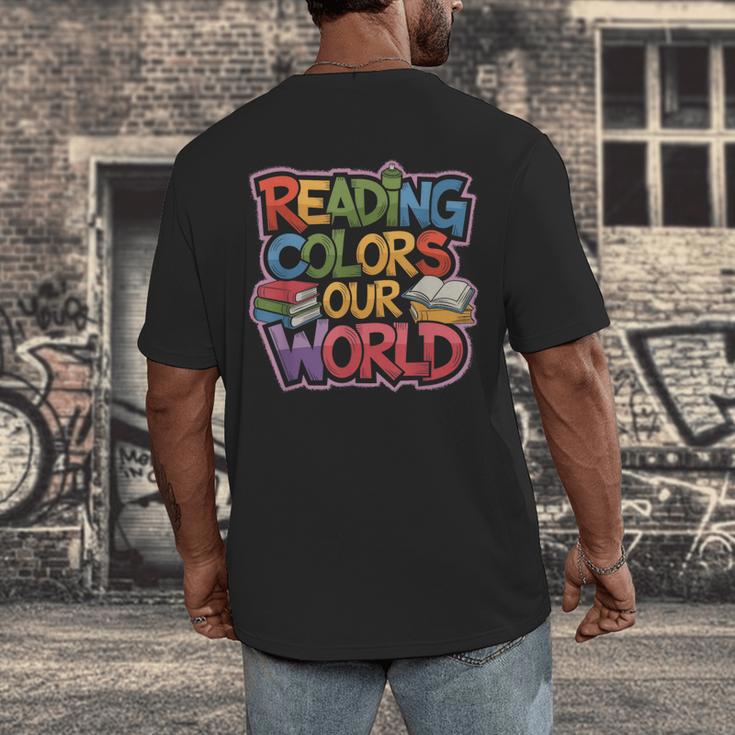 Reading Colors Our World Books Lover Men's Back Print T-Shirt