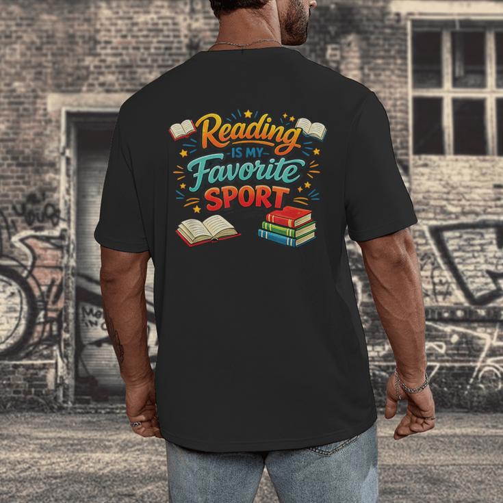 Reading Is My Favorite Sport Book Lover Men's Back Print T-Shirt