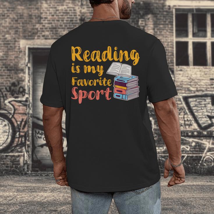 Reading Is My Favorite Sport Book Lovers Men's Back Print T-Shirt