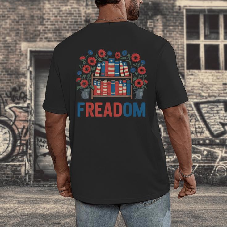 Reading Freadom Freedom Book Lover 4th Of July Men Women Men's Back Print T-Shirt Reading Freadom Freedom Book Lover 4th Of July Men Women Men's Back Print T-Shirt