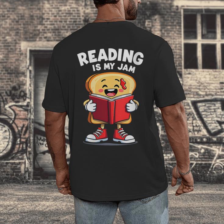 Reading Is My Jam I Love To Read Books Men's Back Print T-Shirt Reading Is My Jam I Love To Read Books Men's Back Print T-Shirt