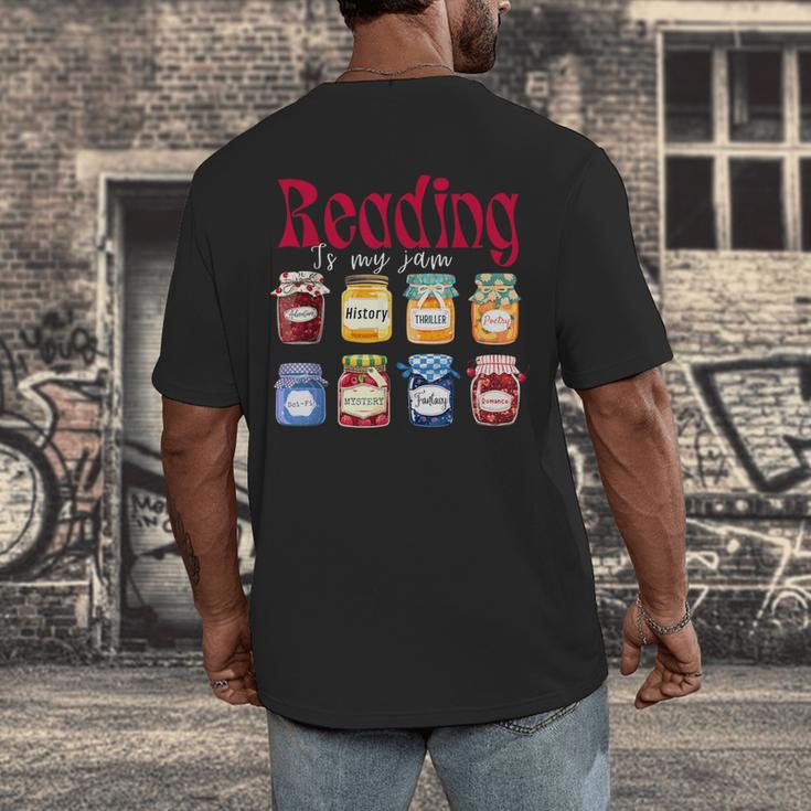 Reading Is My Jam Teacher Student Book Lovers Men's Back Print T-Shirt Reading Is My Jam Teacher Student Book Lovers Men's Back Print T-Shirt
