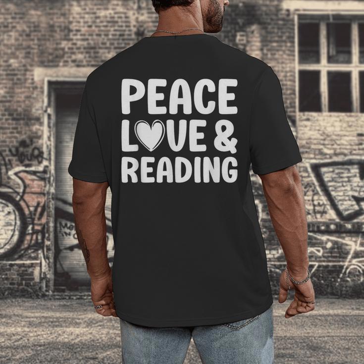 Reading I Love Books And Reading Men's Back Print T-Shirt