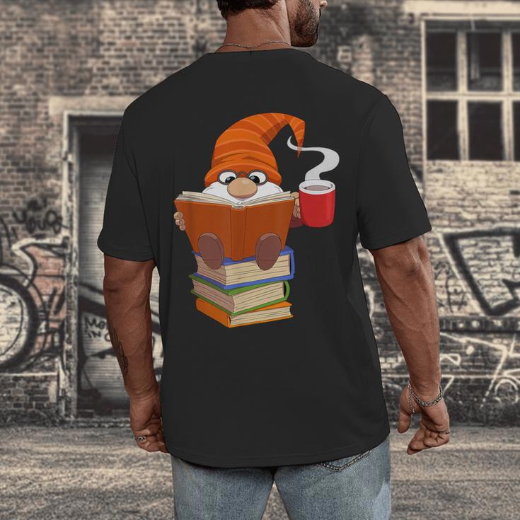 Reading Lover Book Graphic Gnome Men's Back Print T-Shirt