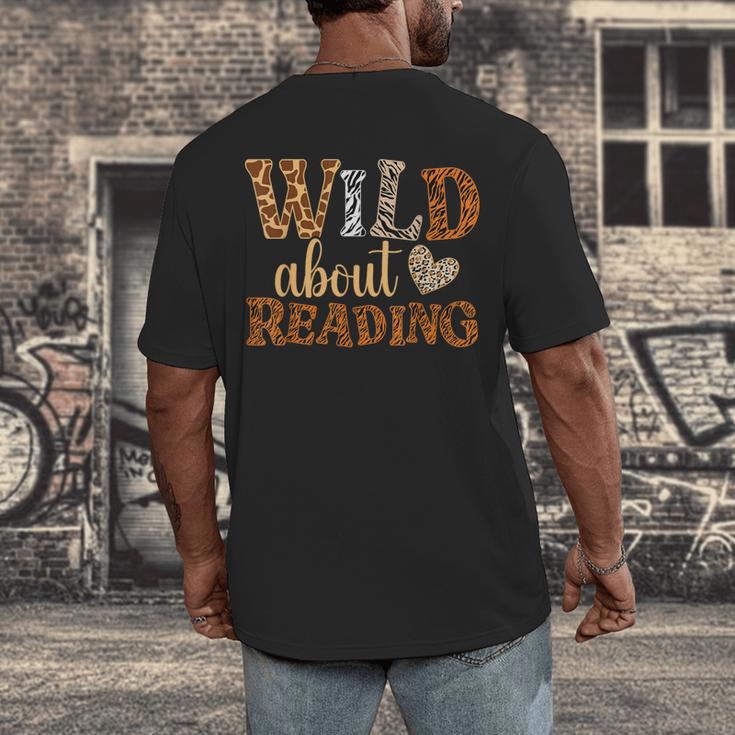 Reading Lover Wild About Reading Reading Books And Bookworm Men's Back Print T-Shirt