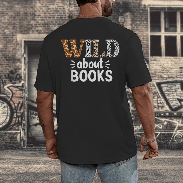 Reading Lover Wild About Books Reading Books And Bookworm Men's Back Print T-Shirt