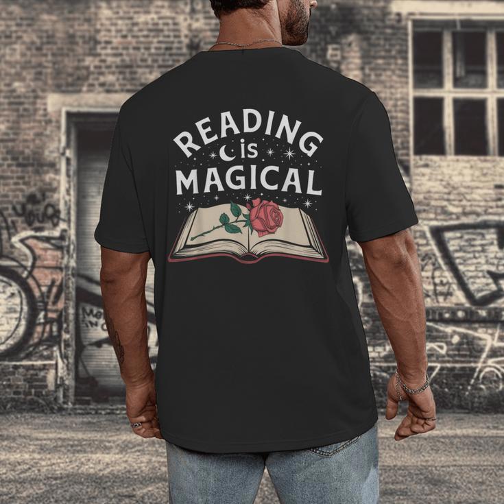 Reading Is Magical Book Lover Bookworm Librarian Library Day Men's Back Print T-Shirt Reading Is Magical Book Lover Bookworm Librarian Library Day Men's Back Print T-Shirt