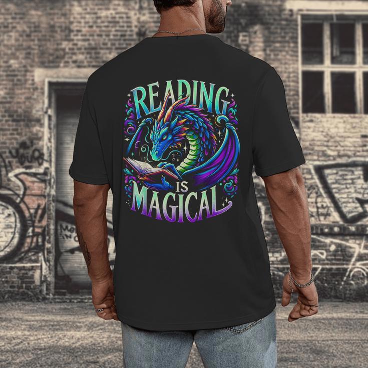 Reading Is Magical Dragon Tee Perfect For Book Lovers Kids Men's Back Print T-Shirt