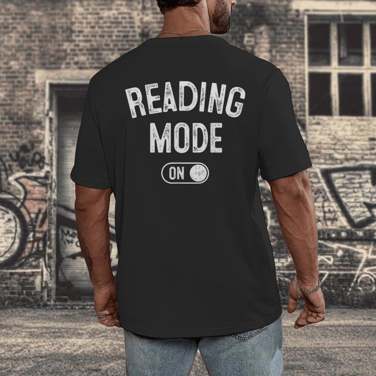 Reading Mode On Book Lover Librarian Teacher Men's Back Print T-Shirt