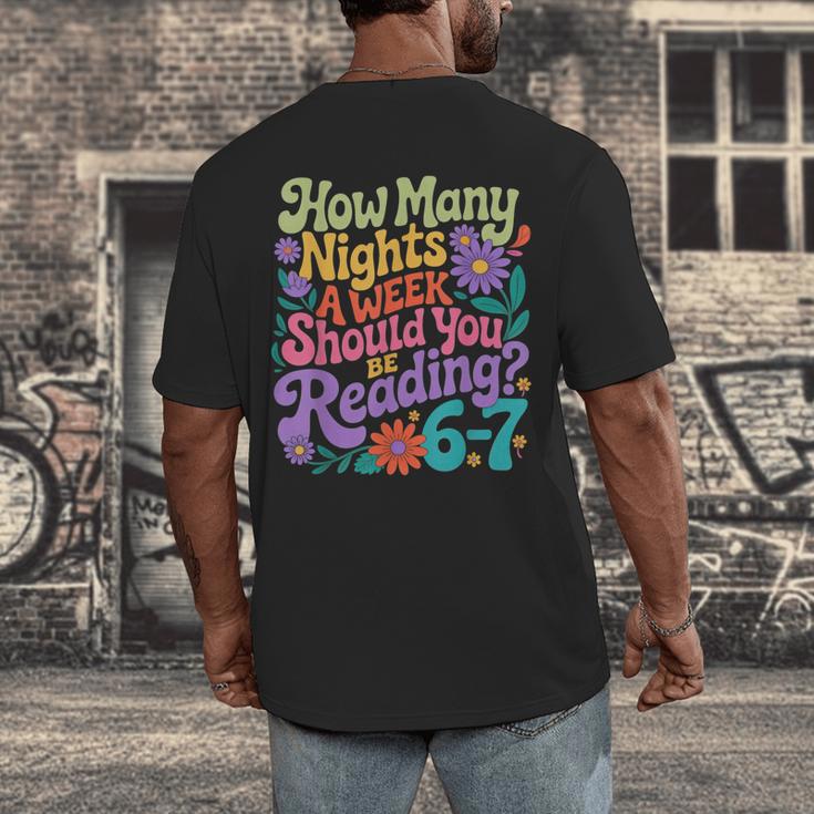 Reading Six Seven Meme Book Lover 67 Teacher 6 7 Men's Back Print T-Shirt