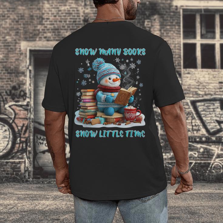 Reading Snow So Many Books Christmas Snow Little Time Men's Back Print T-Shirt