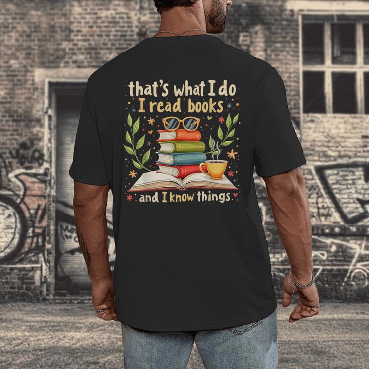 Reading That's What I Do I Read Books And I Know Things Men's Back Print T-Shirt