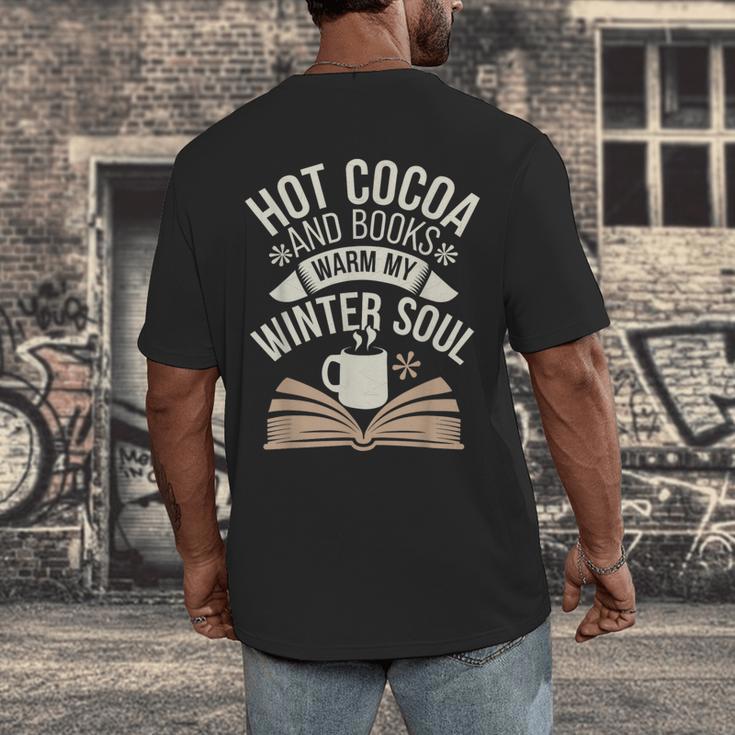 Reading All Winter Cozy Book Lover And Literary Escape Men's Back Print T-Shirt