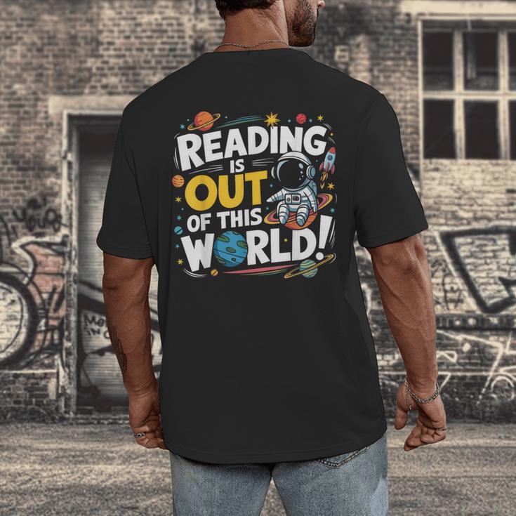 Reading Is Out Of This World Space Book Lover Kids Men's Back Print T-Shirt