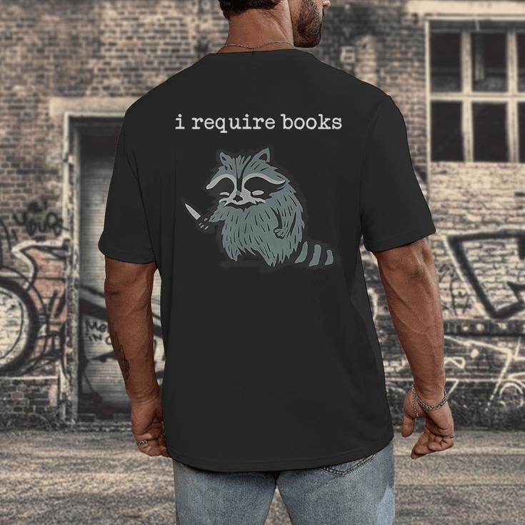 i Require Books Raccoon Men's Back Print T-Shirt i Require Books Raccoon Men's Back Print T-Shirt