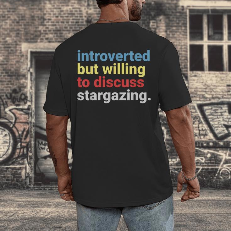 Retro Introverted But Willing Stargazing Lover Men's Back Print T-Shirt