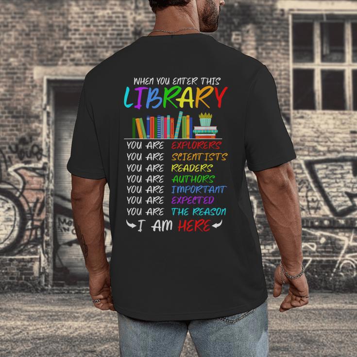 Retro Librarian Book Reader Library Book Reading Men's Back Print T-Shirt Retro Librarian Book Reader Library Book Reading Men's Back Print T-Shirt