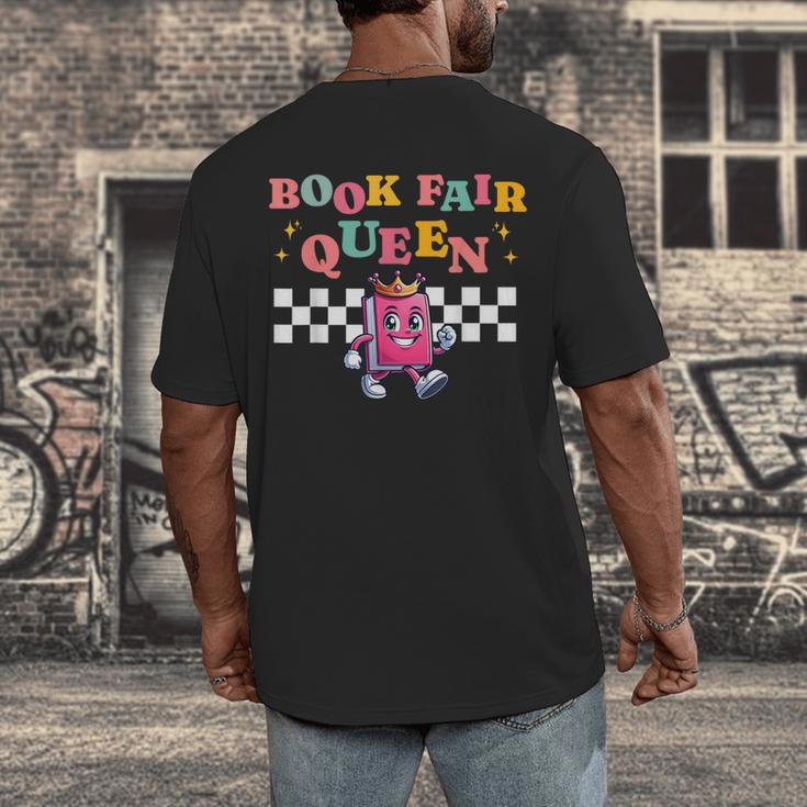 Retro Library Book Fair Queen School Reading Girls Women's Men's Back Print T-Shirt