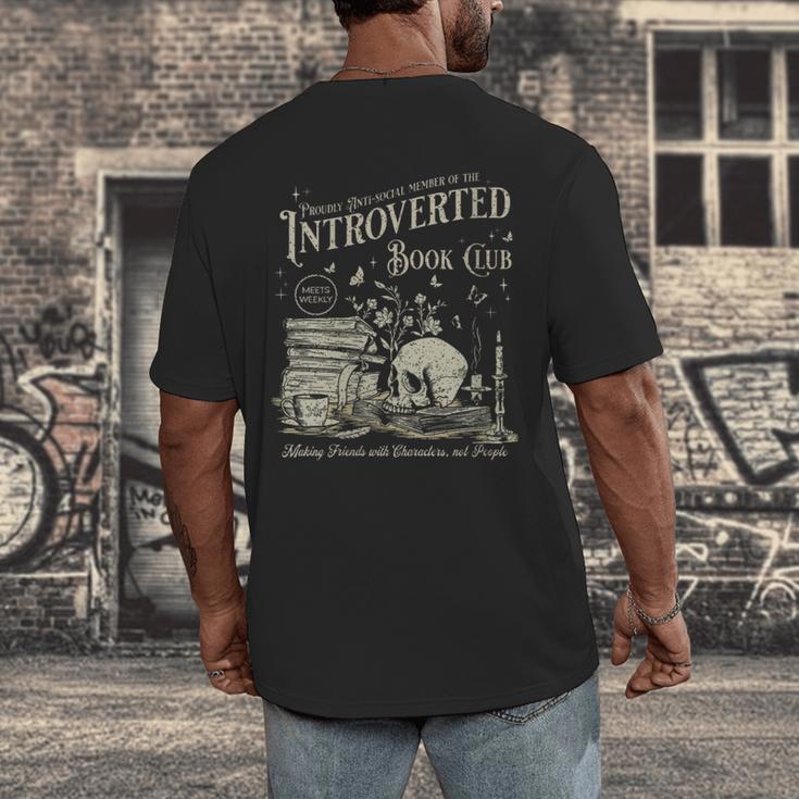 Retro Proud Anti Social Member Of Introverted Book Club Men's Back Print T-Shirt Retro Proud Anti Social Member Of Introverted Book Club Men's Back Print T-Shirt