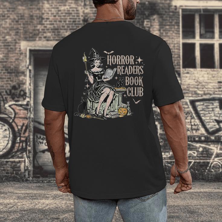 Retro Scary Horror Readers Book Club Spooky Halloween Men's Back Print T-Shirt Retro Scary Horror Readers Book Club Spooky Halloween Men's Back Print T-Shirt