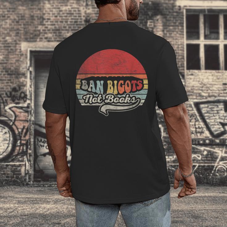 Retro Vintage Ban Bigots Not Books Shirt Free Banned Books Men's Back Print T-Shirt
