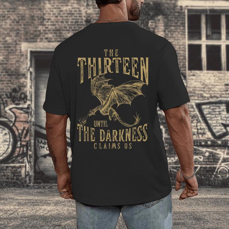 Retro Vintage The Thirteen Until The Darkness Claims Us Book Men's Back Print T-Shirt Retro Vintage The Thirteen Until The Darkness Claims Us Book Men's Back Print T-Shirt