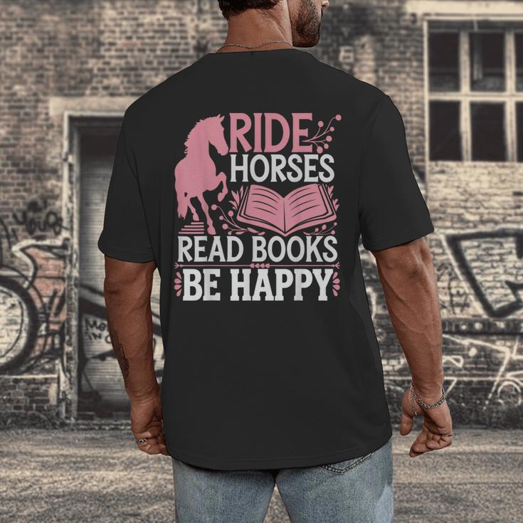 Ride Horses Read Books Be Happy Men's Back Print T-Shirt Ride Horses Read Books Be Happy Men's Back Print T-Shirt