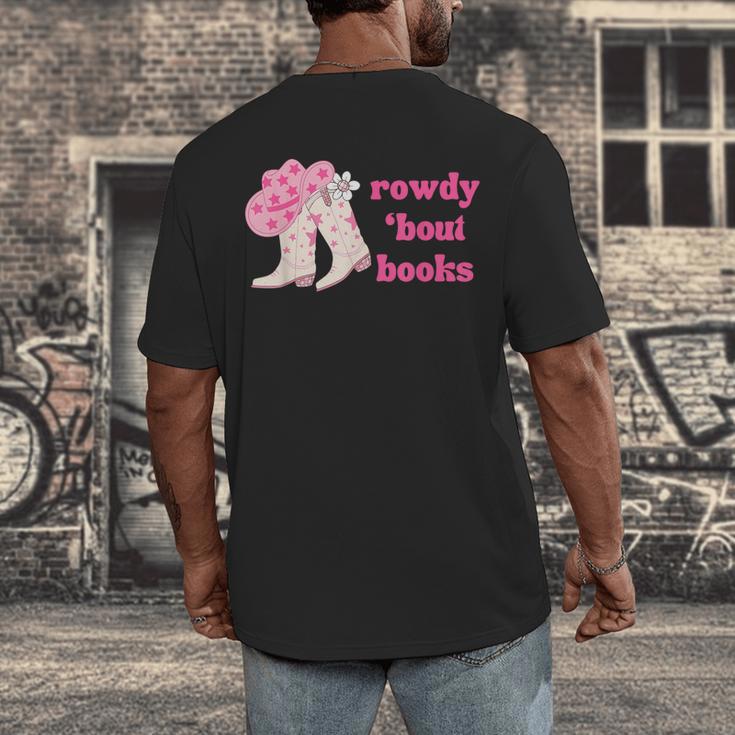 Rowdy 'Bout Books Cowboy Lovers Men's Back Print T-Shirt