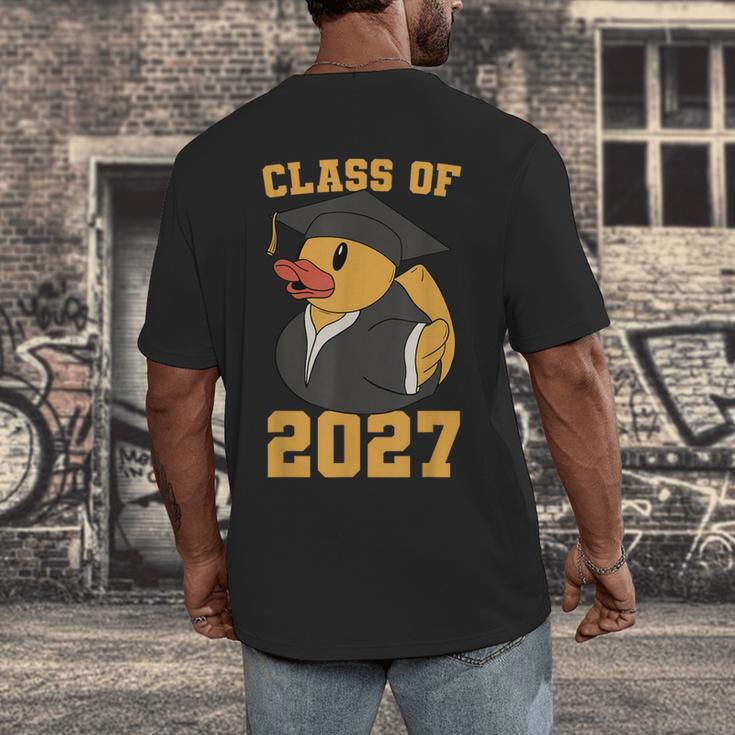 Rubber Duck Class Of 2027 Senior 2027 Graduation Year Senior Men's Back Print T-Shirt