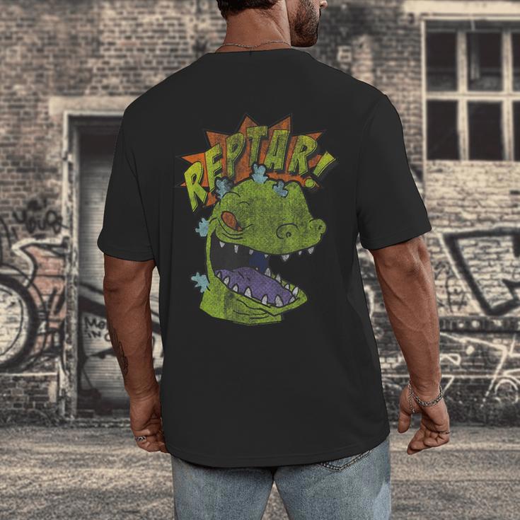 Rugrats Reptar Distressed Comic Book Style Cartoon Men's Back Print T-Shirt