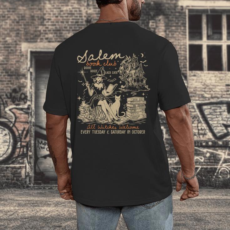 Salem Book Club Witches Witchy Witch Spooky Season Halloween Men's Back Print T-Shirt