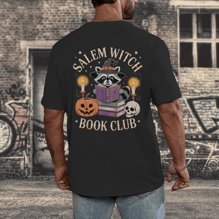 Salem Witch Book Club Bookish Halloween Raccoon Witchcraft Men's Back Print T-Shirt Salem Witch Book Club Bookish Halloween Raccoon Witchcraft Men's Back Print T-Shirt