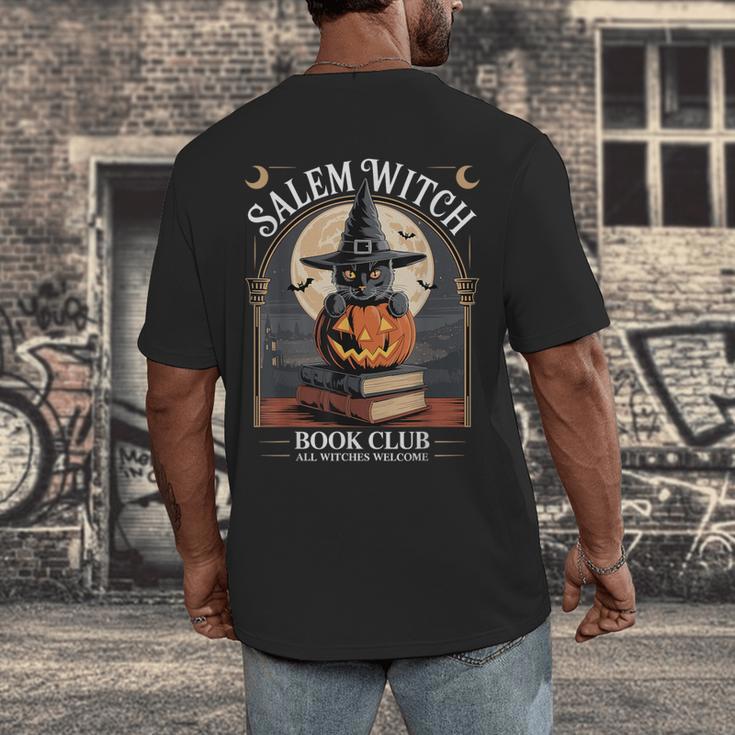 Salem Witch Book Club All Witches Welcome Halloween Reading Men's Back Print T-Shirt