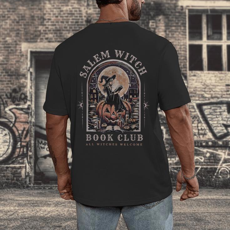 Salem Witch Book Club All Witches Welcome Spooky Halloween Men's Back Print T-Shirt Salem Witch Book Club All Witches Welcome Spooky Halloween Men's Back Print T-Shirt