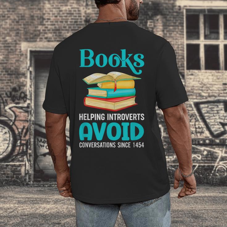 Sarcastic Books Anti Social Introvert Book Conversation Men's Back Print T-Shirt Sarcastic Books Anti Social Introvert Book Conversation Men's Back Print T-Shirt