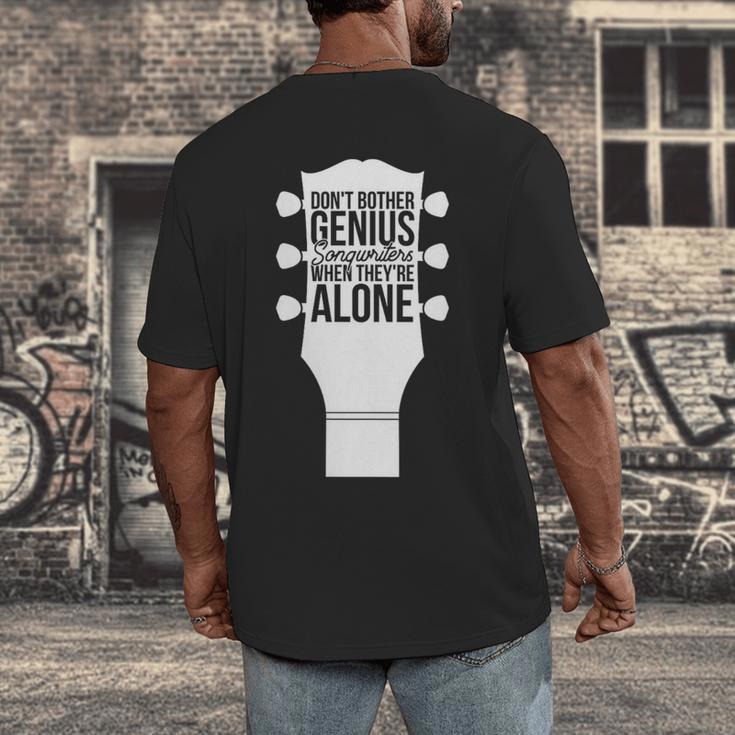 Sarcastic Jokes Genius Songwriters Are Introvert Guitarist Men's Back Print T-Shirt