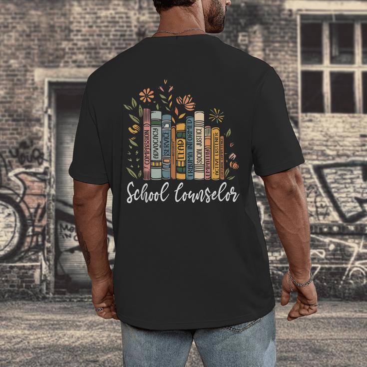 School Counselor Wildflower Books National School Counseling Men's Back Print T-Shirt