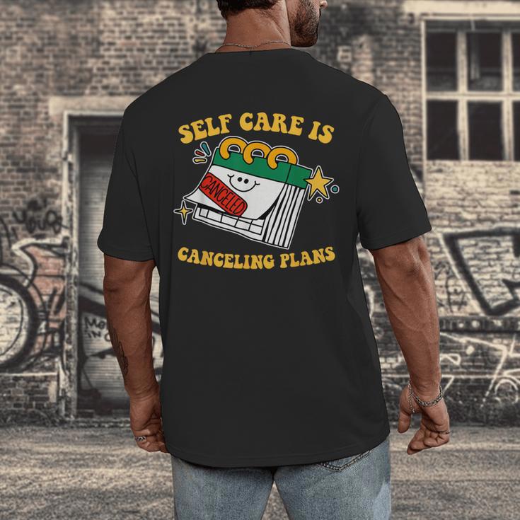 Self Care Is Canceling Plans Introvert Men's Back Print T-Shirt Self Care Is Canceling Plans Introvert Men's Back Print T-Shirt