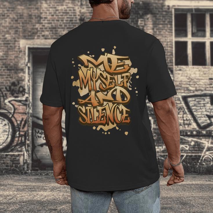 Self Care Introvert Relaxation Me Myself And Silence Retro Men's Back Print T-Shirt