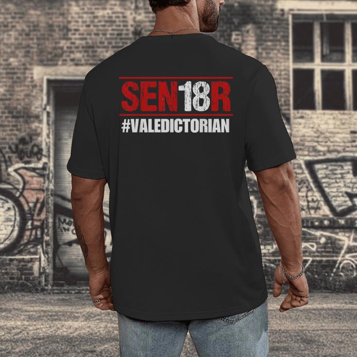 Senior 2018 Valedictorian School Colors Graduation Men's Back Print T-Shirt