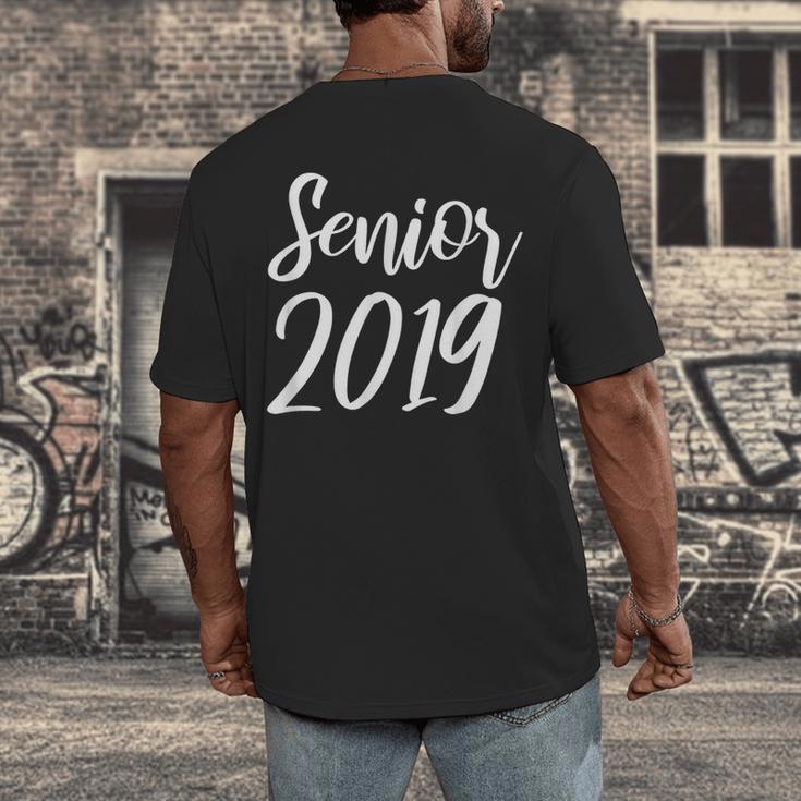 Senior 2019 Calligraphy Shirt Graduation For Adult Men Men's Back Print T-Shirt