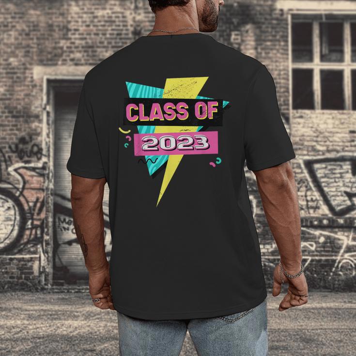 Senior 2023 Graduation Class Of 2023 Retro 90's Graduation Men's Back Print T-Shirt