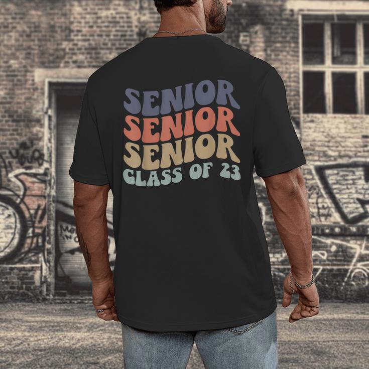 SENIOR 2023 Retro Class Of 2023 Seniors Graduation 23 Hippie Men's Back Print T-Shirt
