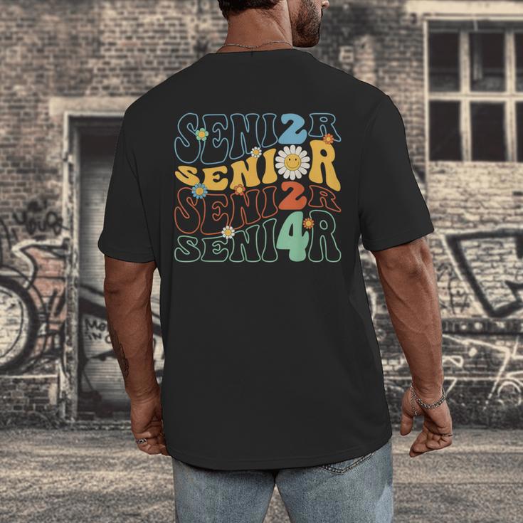Senior 2024 Groovy Retro Class Of 2024 Graduation Senior 24 Men's Back Print T-Shirt