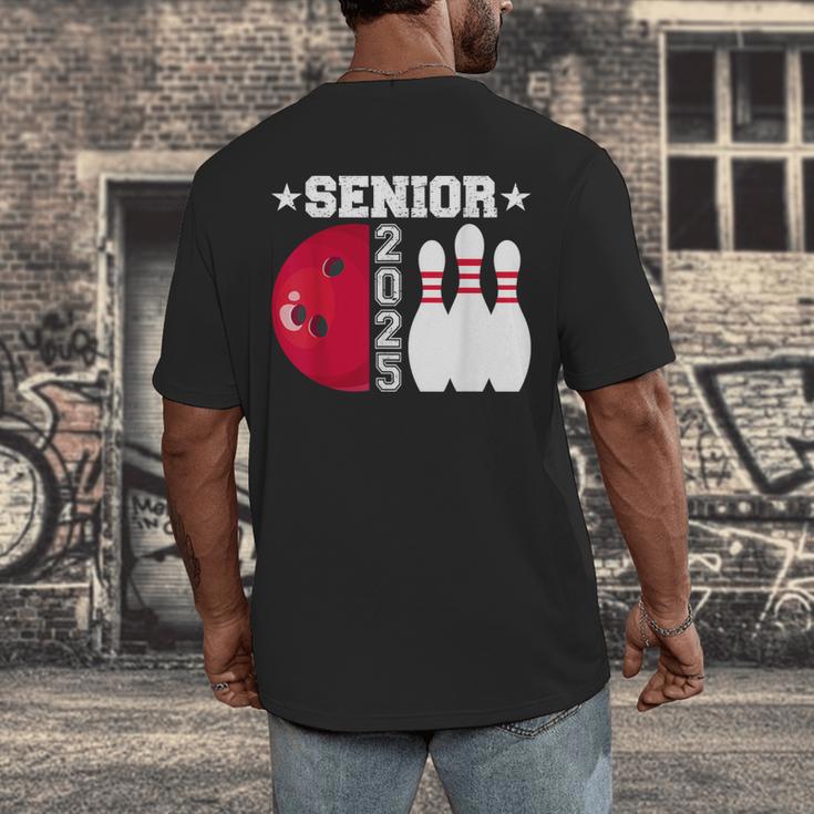 Senior 2025 Bowling Player Class Of 2025 Graduation Seniors Men's Back Print T-Shirt