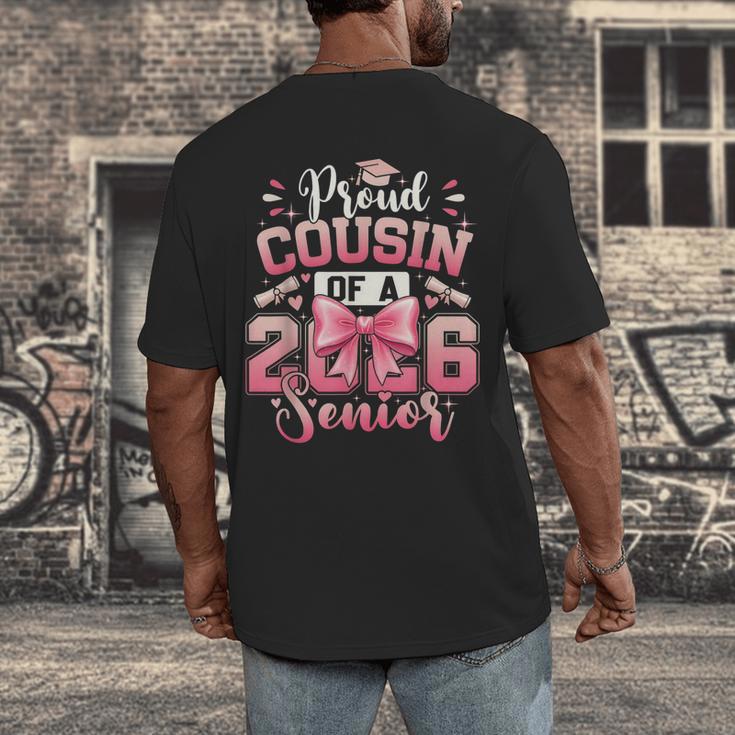Senior 2026 Class Of 26 Coquette Pink Bow Graduation Cousin Men's Back Print T-Shirt