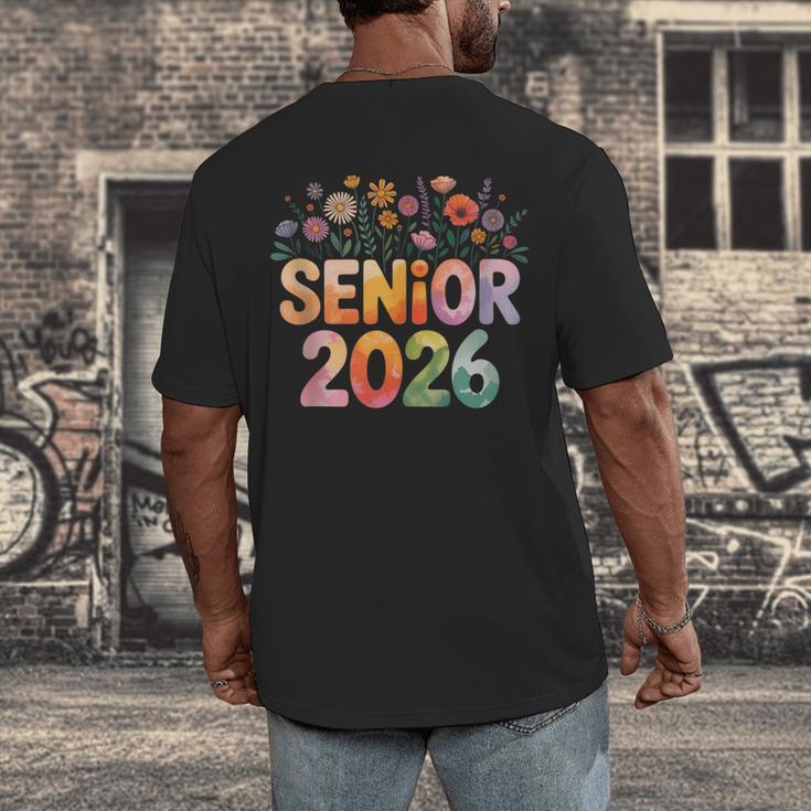Senior 2026 Groovy Retro Grad Class Of 2026 Graduation Kids Men's Back Print T-Shirt