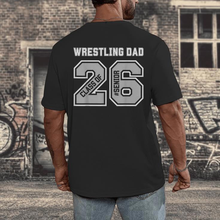 Senior 2026 Wrestling Dad Proud Senior 2026 Dad Graduation Men's Back Print T-Shirt