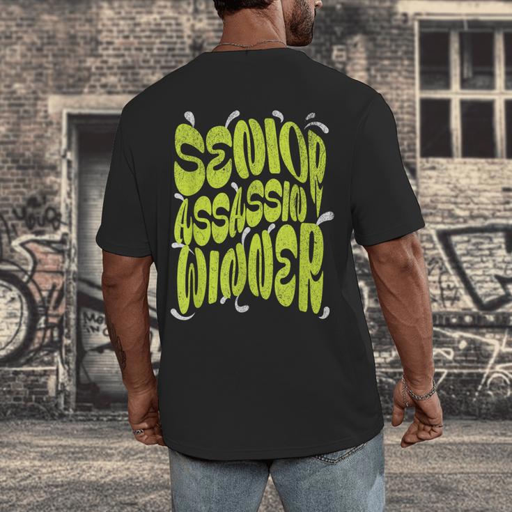 Senior Assassin Winner School Graduation Water Game Men's Back Print T-Shirt