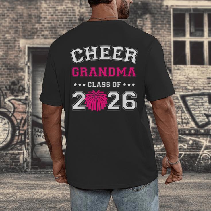 Senior Cheerleader Grandma Cheer Class Of 2026 Graduation Men's Back Print T-Shirt